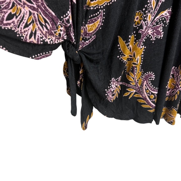 Free People Maui Wowie Oversized Floral Print V Neck Boho Style Top Size Small - Picture 8 of 11